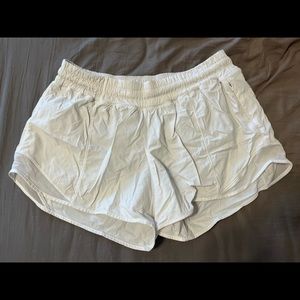 Gently worn, white lululemon athletic shorts